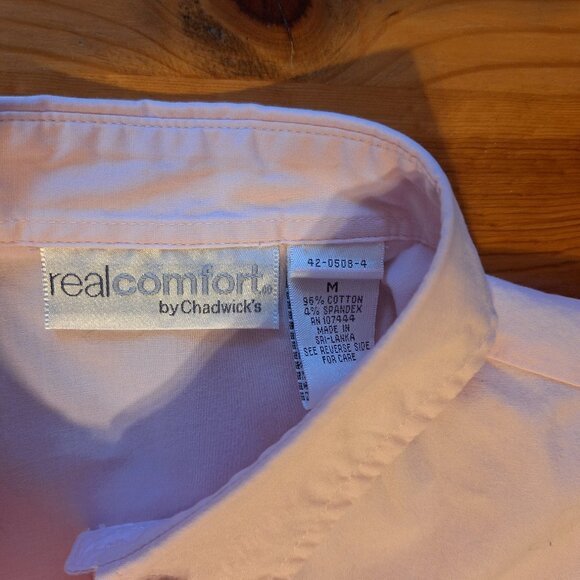Vintage Real Comfort Pale Pink Button-up 3/4 Sleeve Top - Picture 4 of 4